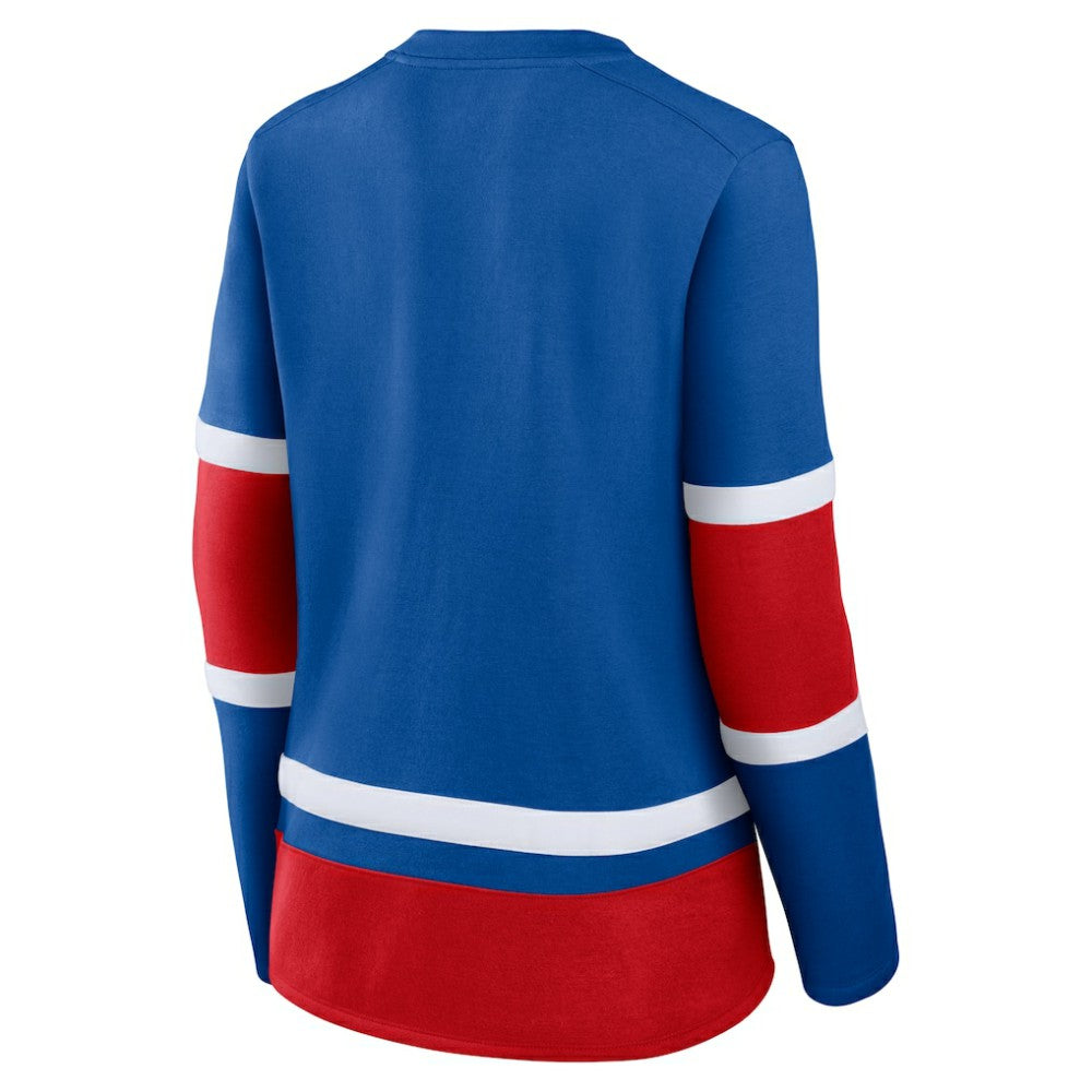 New York Rangers Fanatics Women's Prime Time Lace-Up Long Sleeve T-Shirt - Blue | Fanatics sale