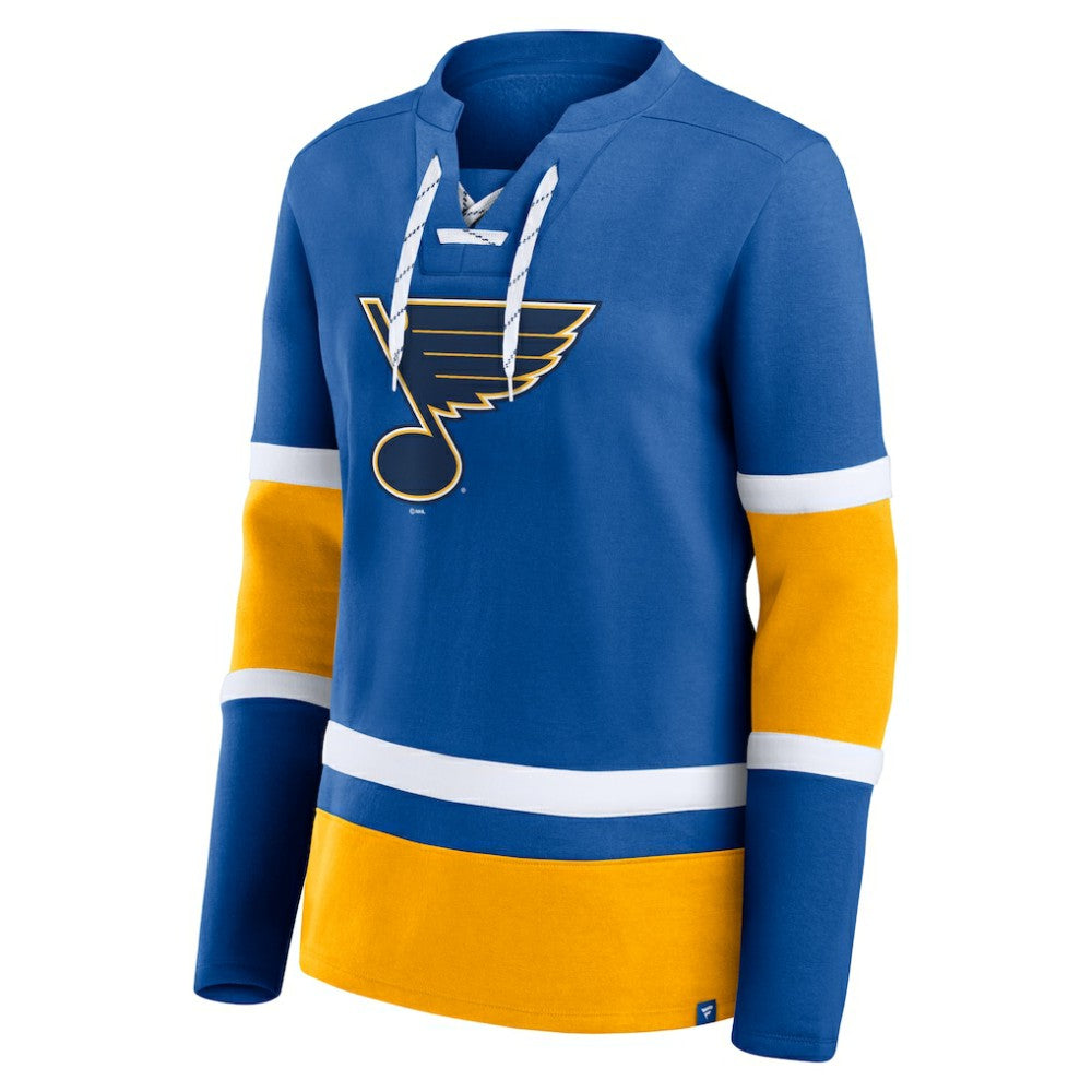 St. Louis Blues Fanatics Women's Prime Time Lace-Up Long Sleeve T-Shirt - Blue | Fanatics near me