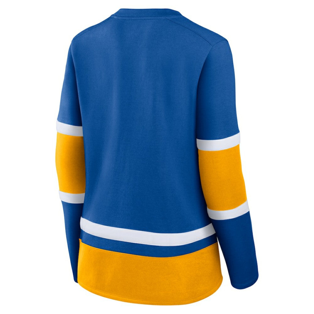St. Louis Blues Fanatics Women's Prime Time Lace-Up Long Sleeve T-Shirt - Blue | Fanatics near me
