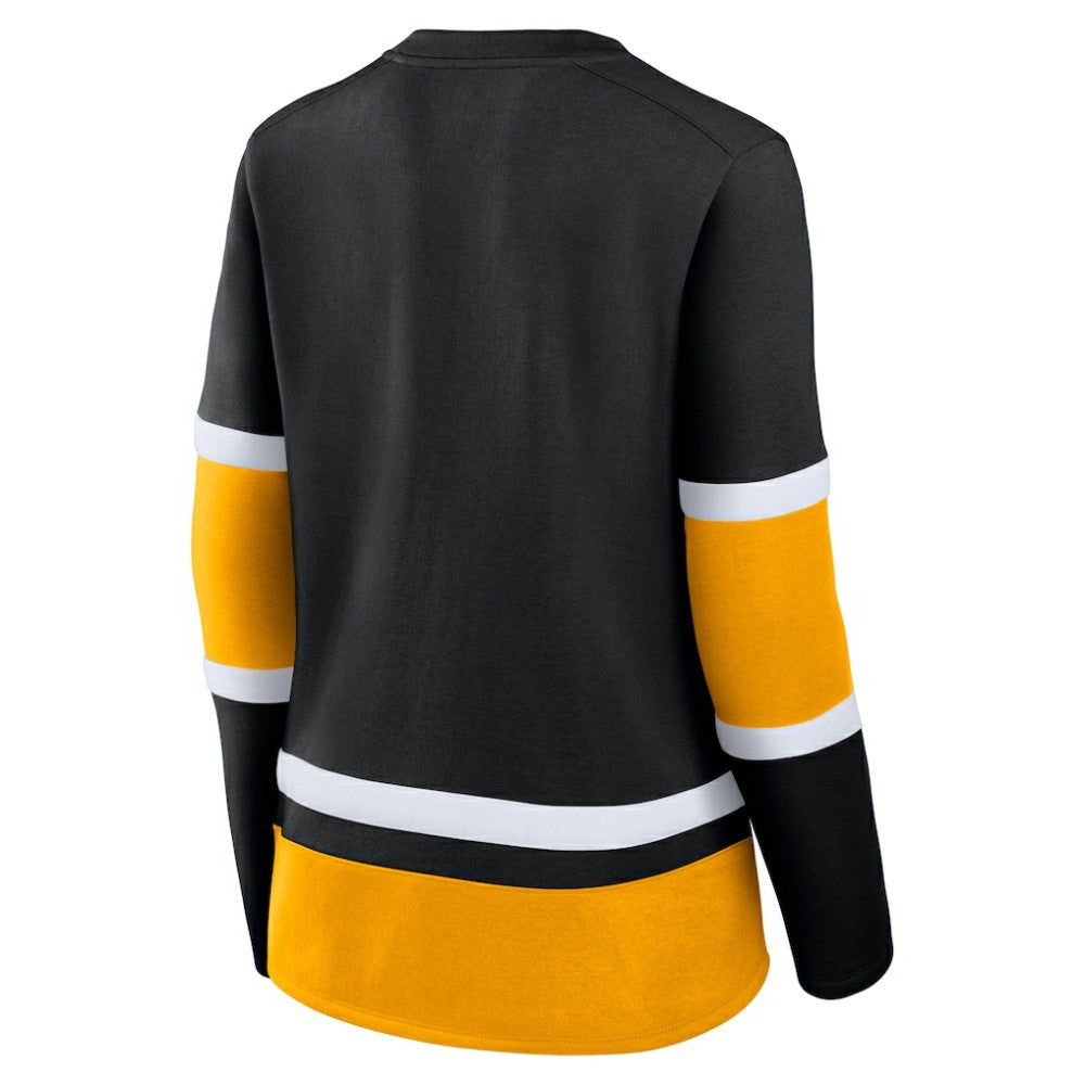 Boston Bruins Fanatics Women's Prime Time Lace-Up Long Sleeve T-Shirt - Black | Fanatics sale
