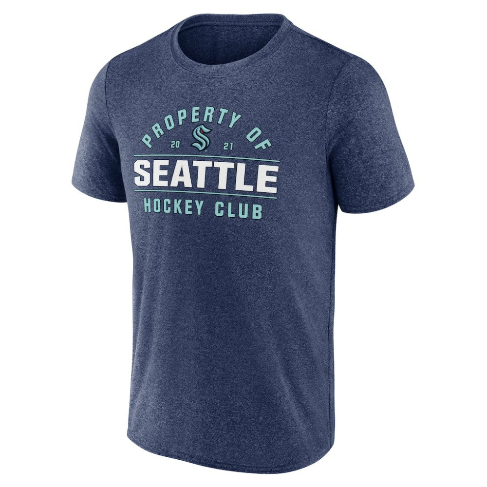 Seattle Kraken Fanatics Property Of T-Shirt - Heather Deep Sea Blue | Fanatics Clearance