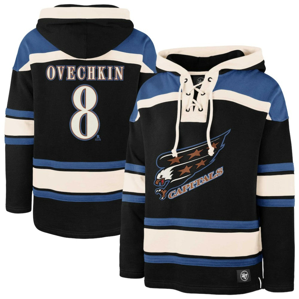 Alexander Ovechkin Washington Capitals '47 Player Name & Number Lacer Pullover Hoodie - Black | 47 brand online