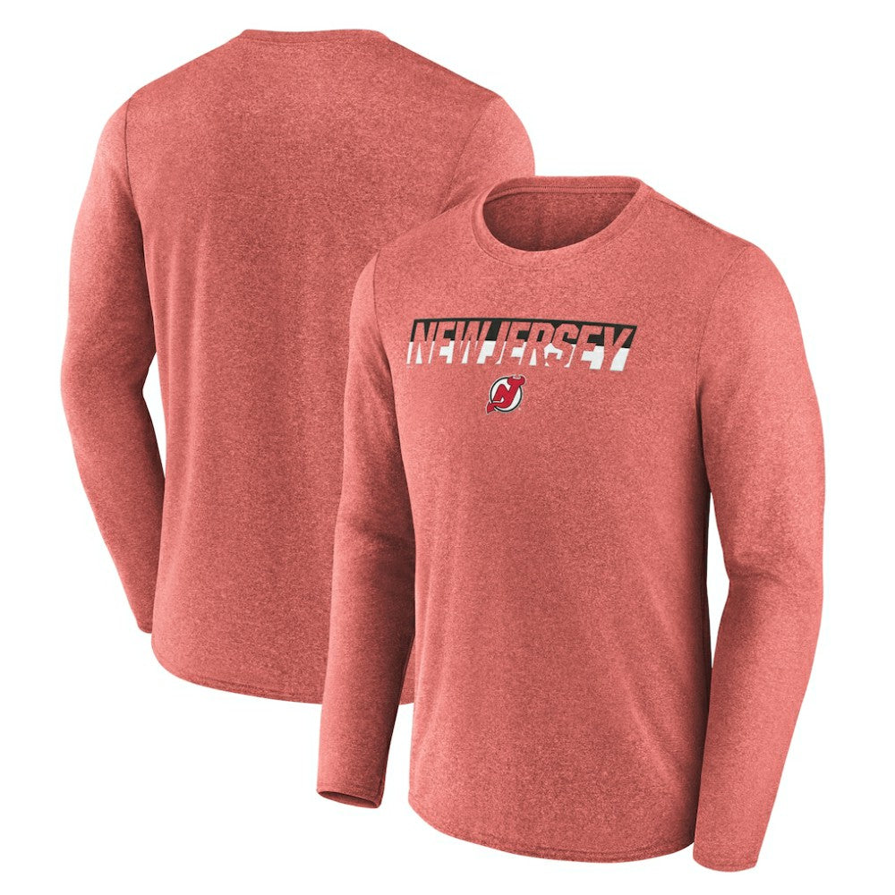 New Jersey Devils Fanatics Transition Long Sleeve T-Shirt - Heather Red | Fanatics on sale