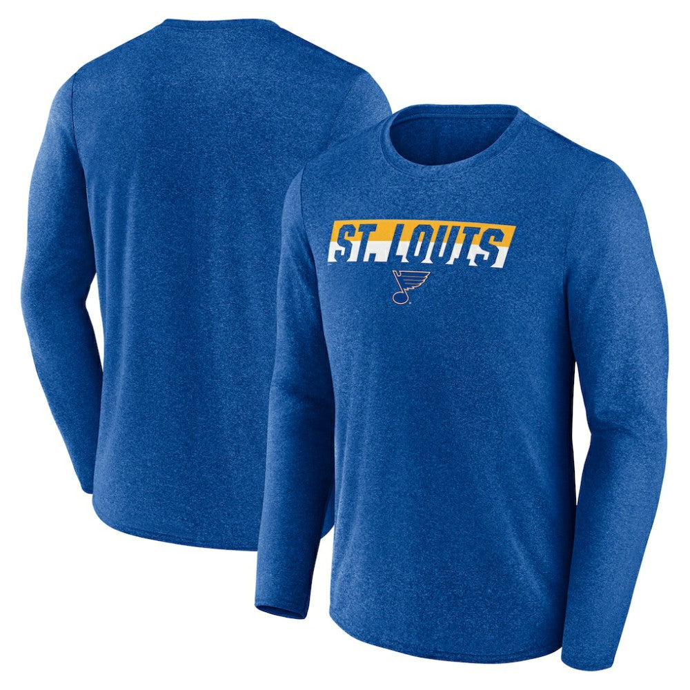 St. Louis Blues Fanatics Transition Long Sleeve T-Shirt - Heather Blue | Fanatics Lifestyle