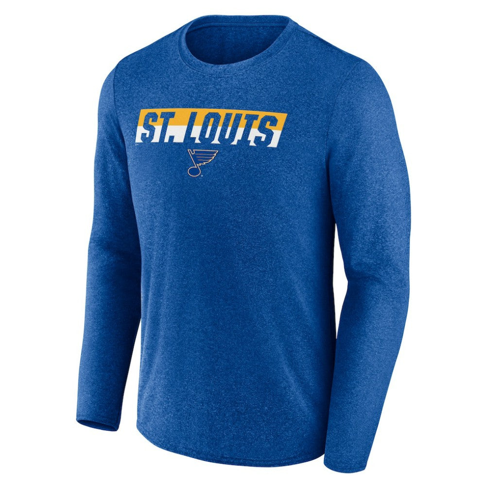 St. Louis Blues Fanatics Transition Long Sleeve T-Shirt - Heather Blue | Fanatics Lifestyle