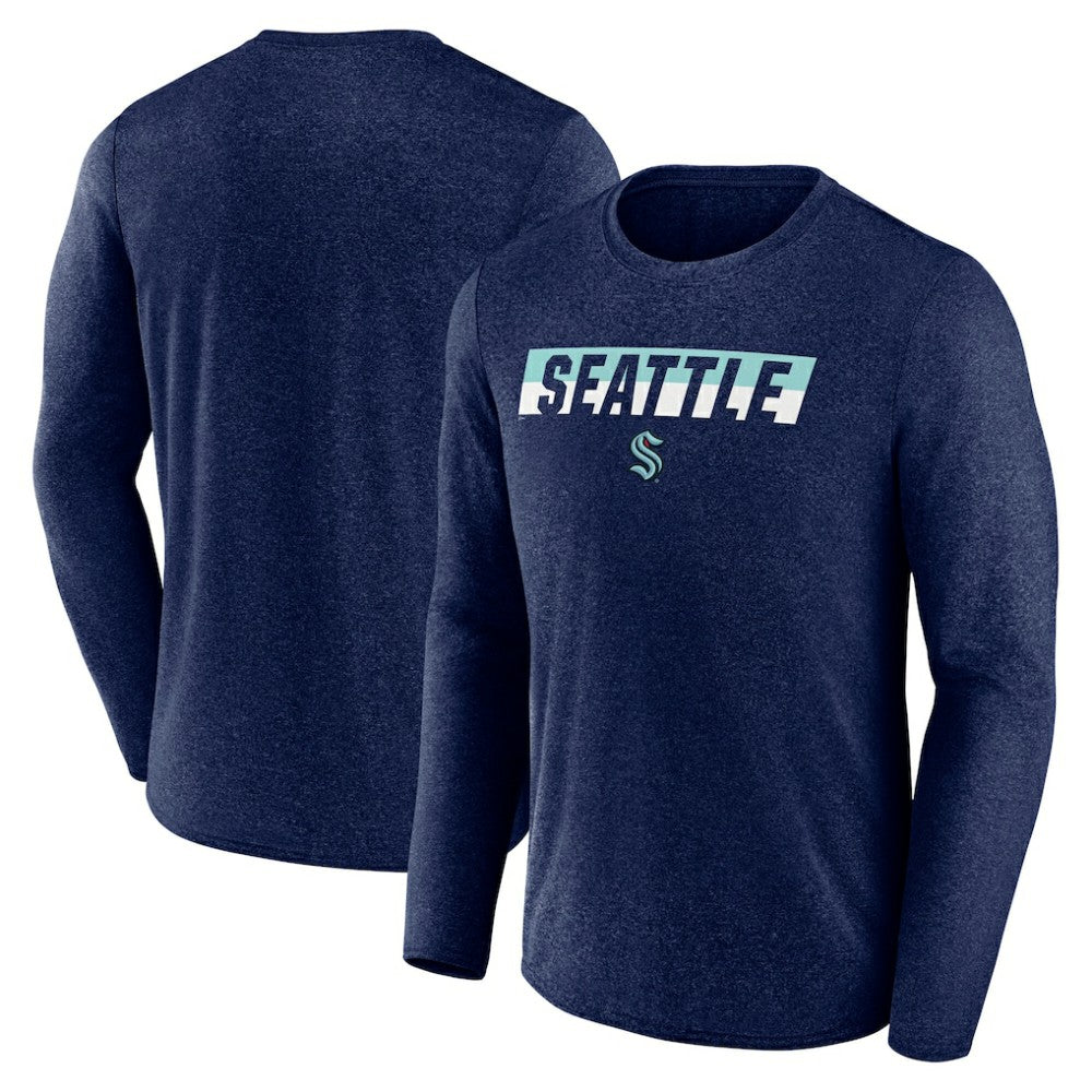 Seattle Kraken Fanatics Transition Long Sleeve T-Shirt - Heather Navy | Fanatics sale
