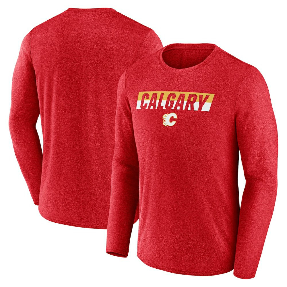 Calgary Flames Fanatics Transition Long Sleeve T-Shirt - Heather Red | Fanatics near me