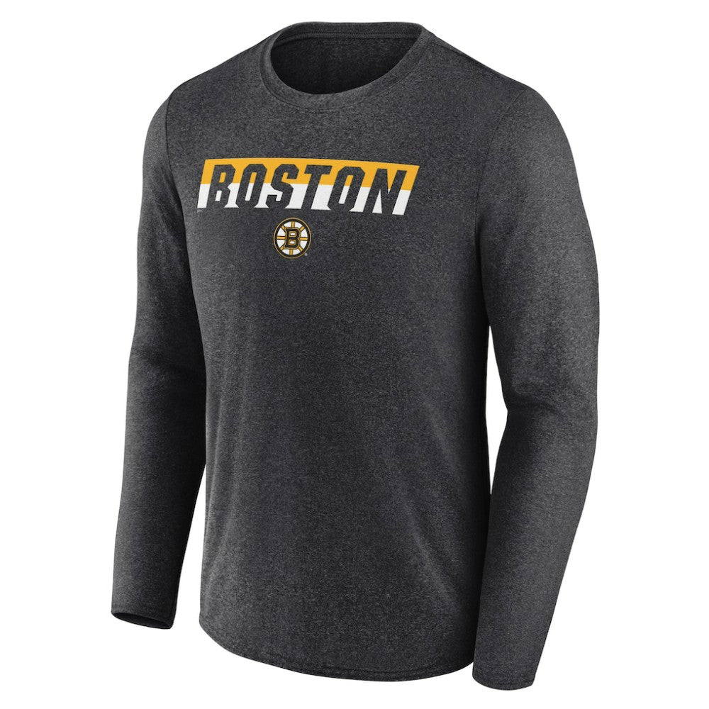 Boston Bruins Fanatics Transition Long Sleeve T-Shirt - Heather Charcoal | Fanatics discount
