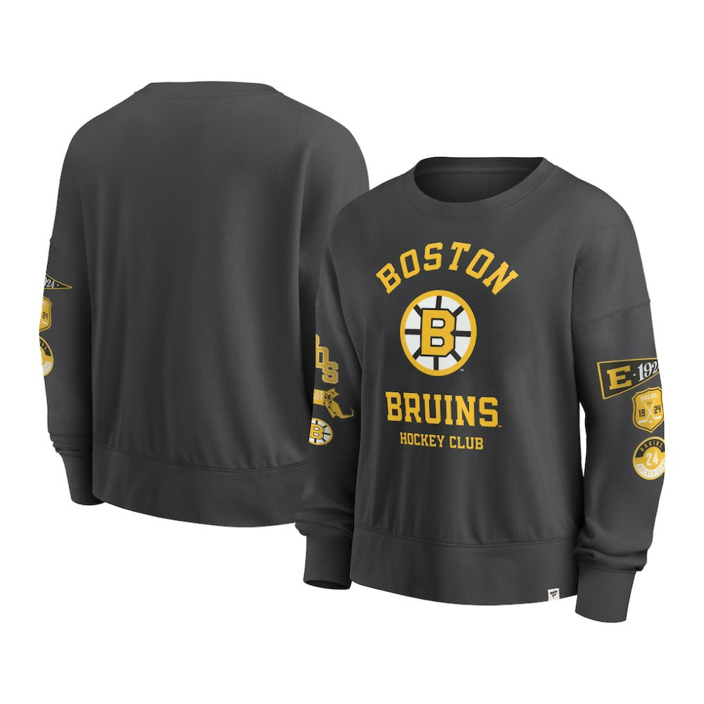 Boston Bruins Fanatics Women's Oversized Vintage Go Team Pullover Sweatshirt - Black | Fanatics online