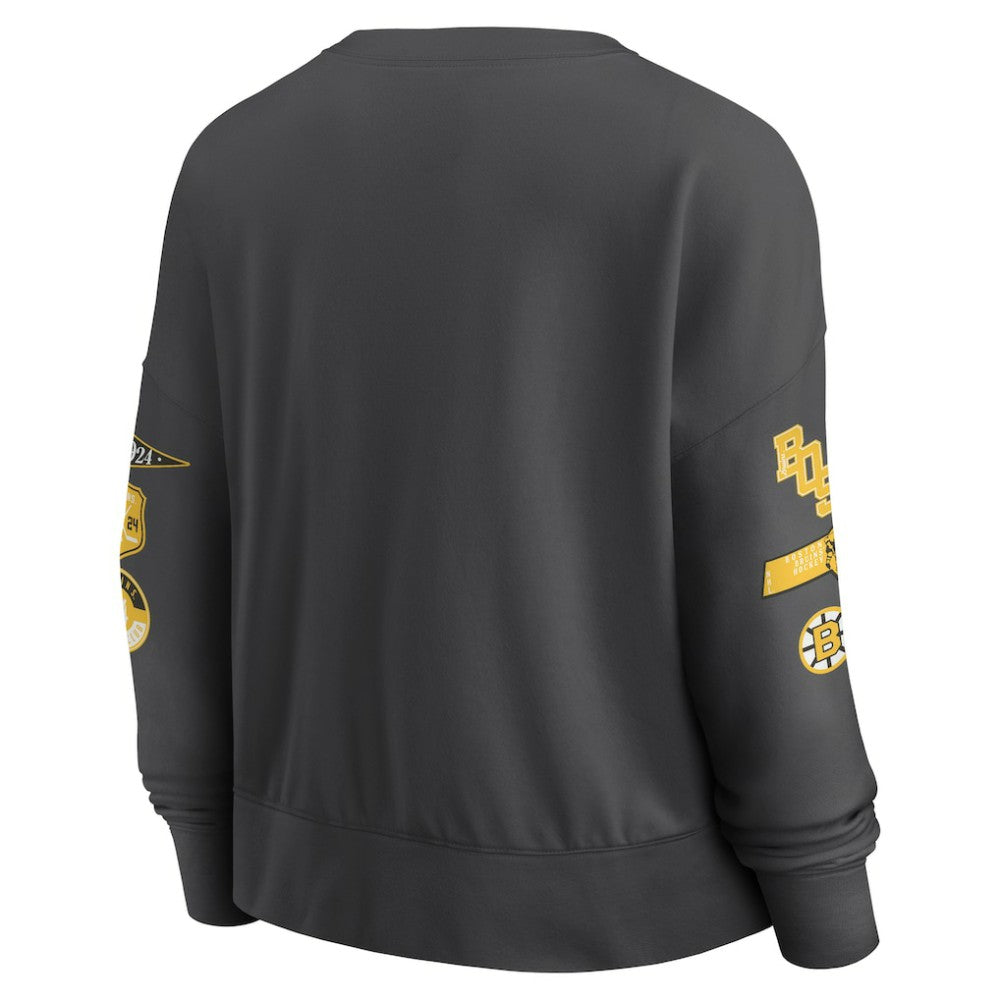 Boston Bruins Fanatics Women's Oversized Vintage Go Team Pullover Sweatshirt - Black | Fanatics online