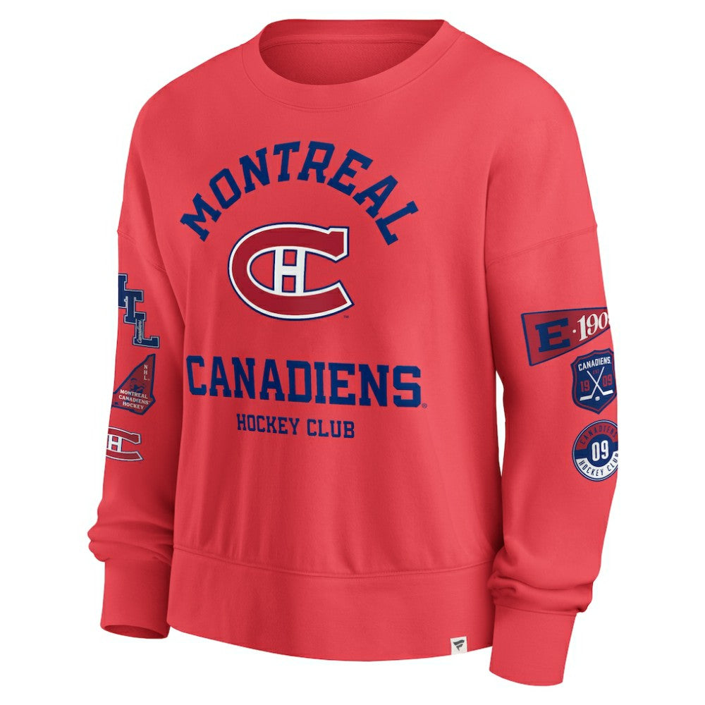 Montreal Canadiens Fanatics Women's Oversized Vintage Go Team Pullover Sweatshirt - Red | Fanatics online
