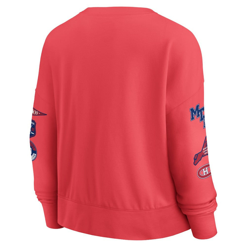 Montreal Canadiens Fanatics Women's Oversized Vintage Go Team Pullover Sweatshirt - Red | Fanatics online