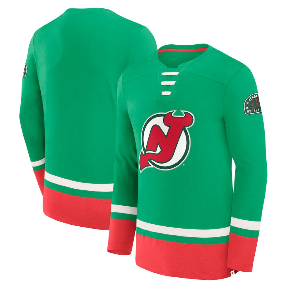 New Jersey Devils Fanatics Vintage High Point Long Sleeve T-Shirt - Green | Fanatics discount