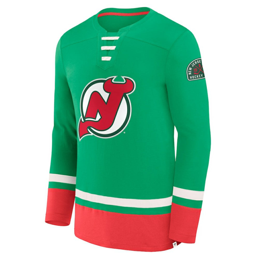New Jersey Devils Fanatics Vintage High Point Long Sleeve T-Shirt - Green | Fanatics discount