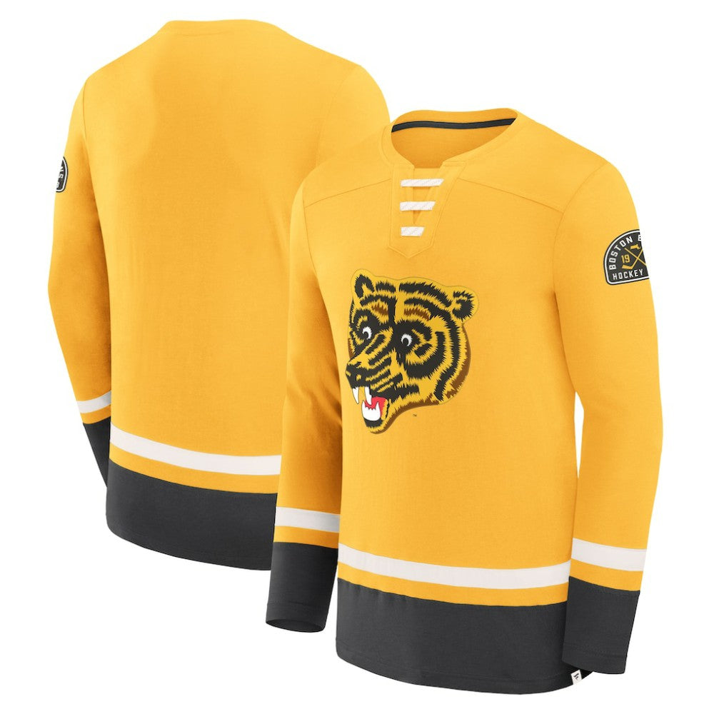 Boston Bruins Fanatics Vintage High Point Long Sleeve T-Shirt - Gold | Fanatics sale