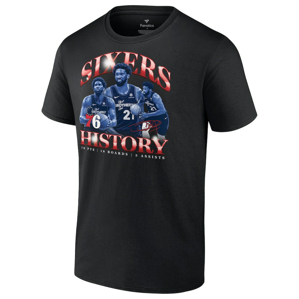 Joel Embiid Philadelphia 76ers History T-Shirt Black