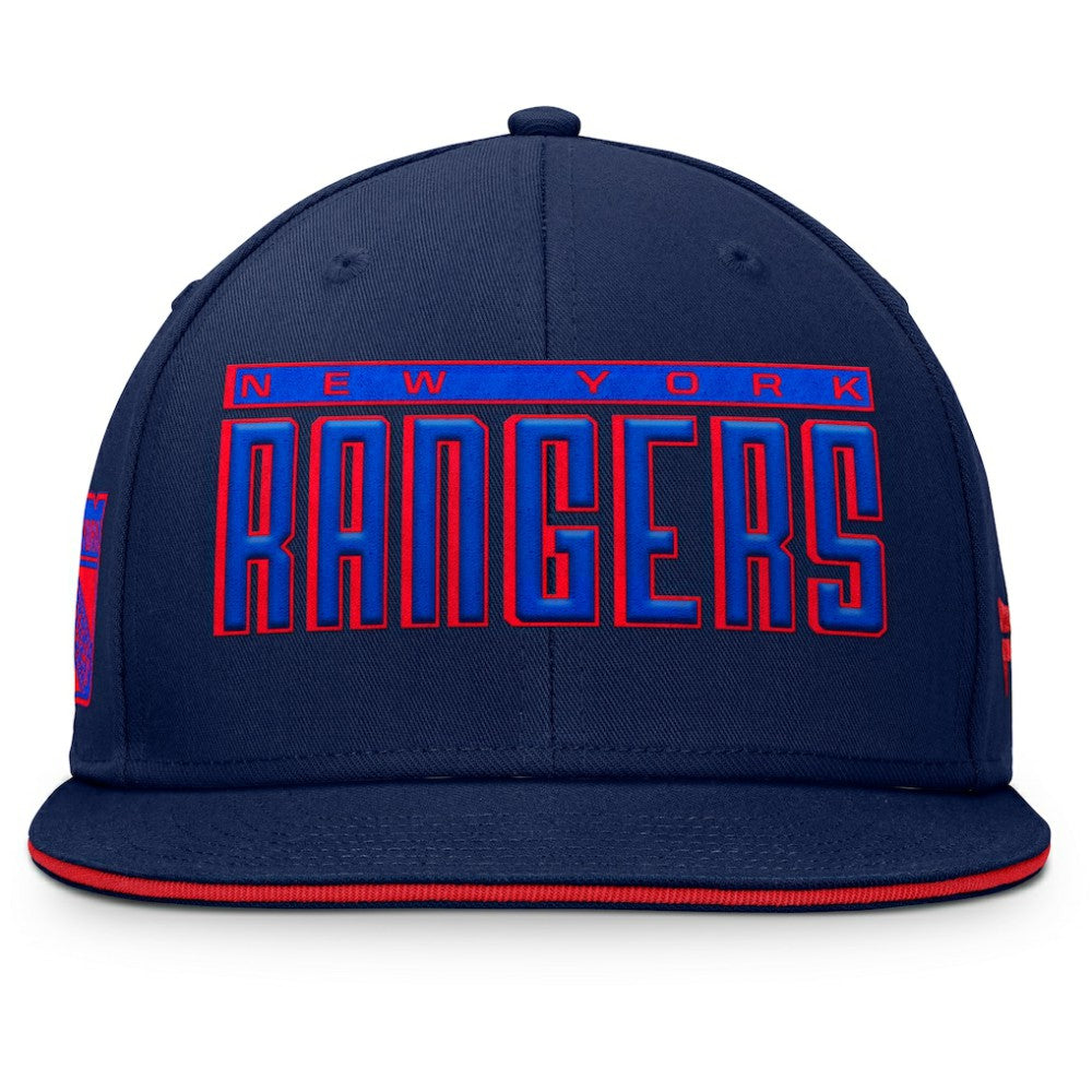 New York Rangers Fanatics Fundamental Gino Stack Snapback Hat - Blue | Fanatics discount