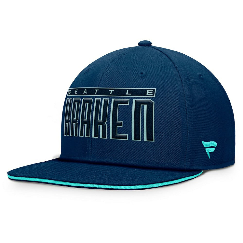 Seattle Kraken Fanatics Fundamental Gino Stack Snapback Hat - Navy | Fanatics discount