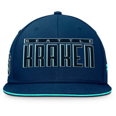 Seattle Kraken Fanatics Fundamental Gino Stack Snapback Hat - Navy | Fanatics discount
