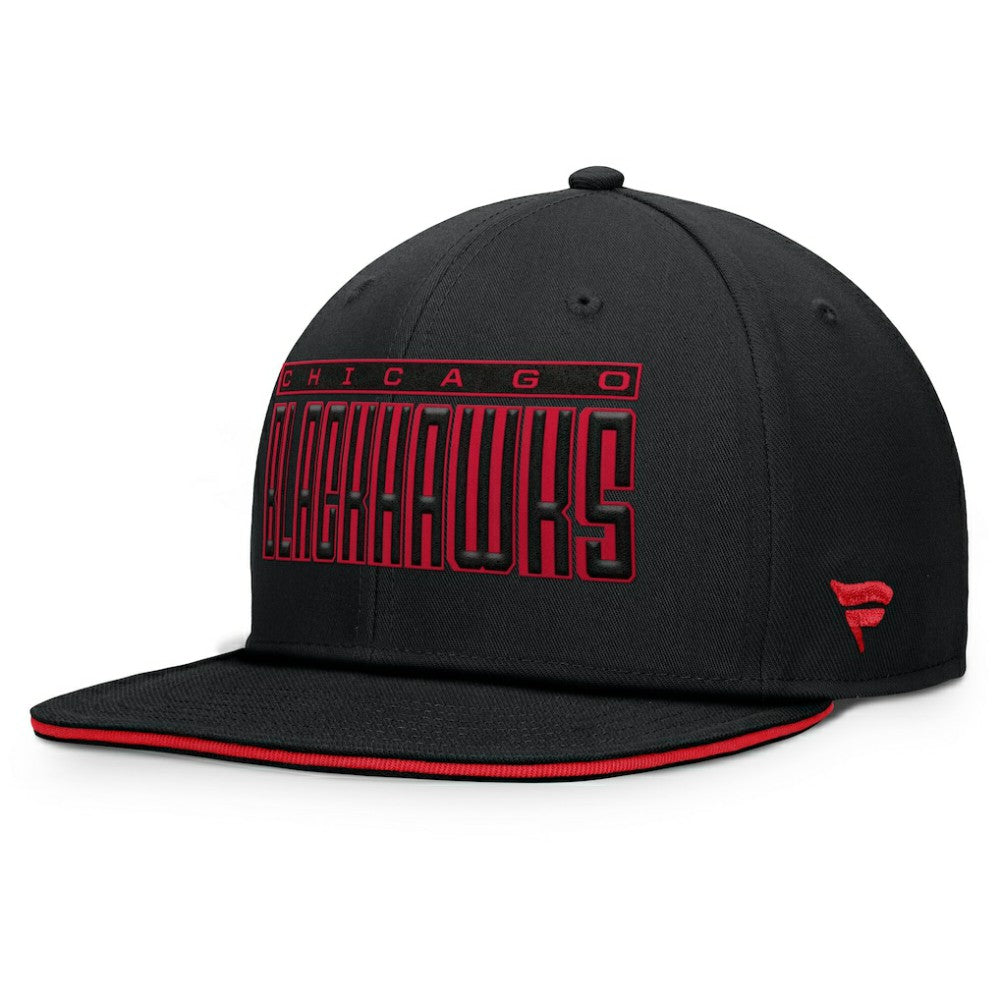 Chicago Blackhawks Fanatics Fundamental Gino Stack Snapback Hat - Black | Fanatics discount