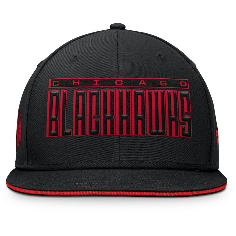 Chicago Blackhawks Fanatics Fundamental Gino Stack Snapback Hat - Black | Fanatics discount