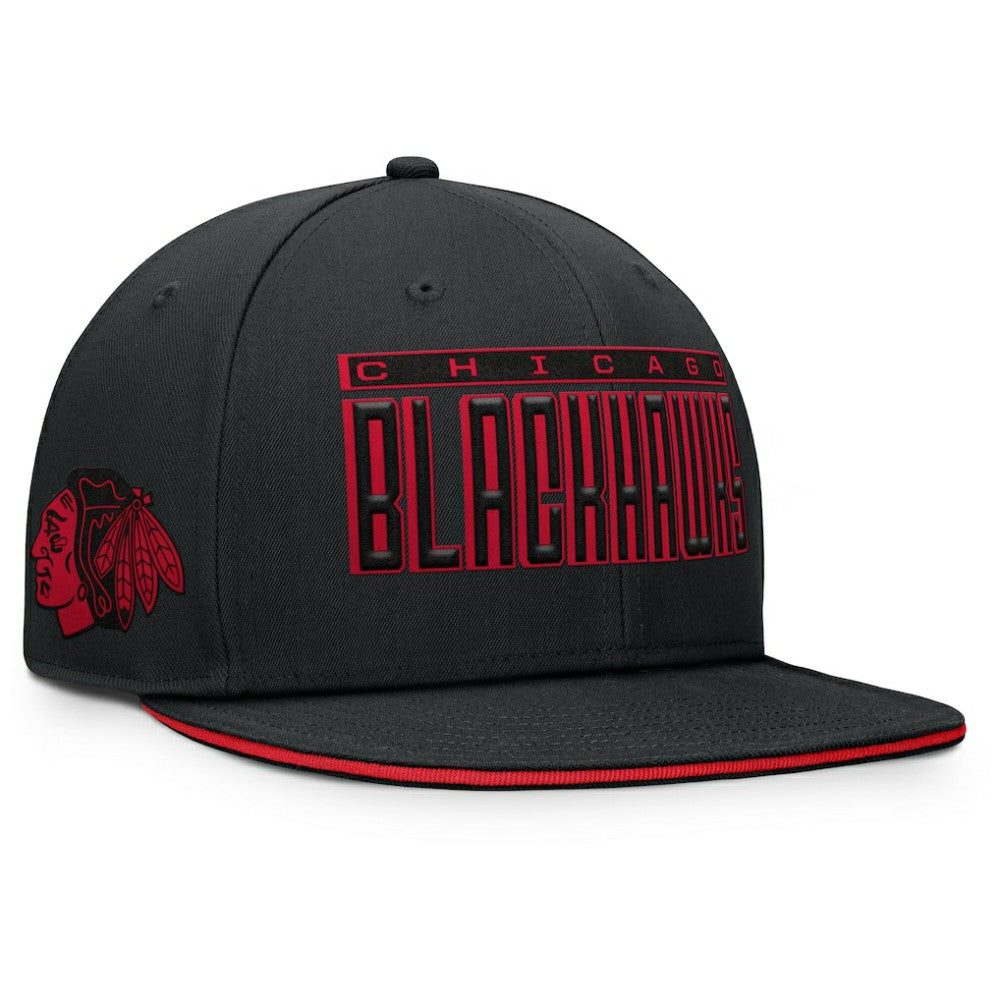Chicago Blackhawks Fanatics Fundamental Gino Stack Snapback Hat - Black | Fanatics discount