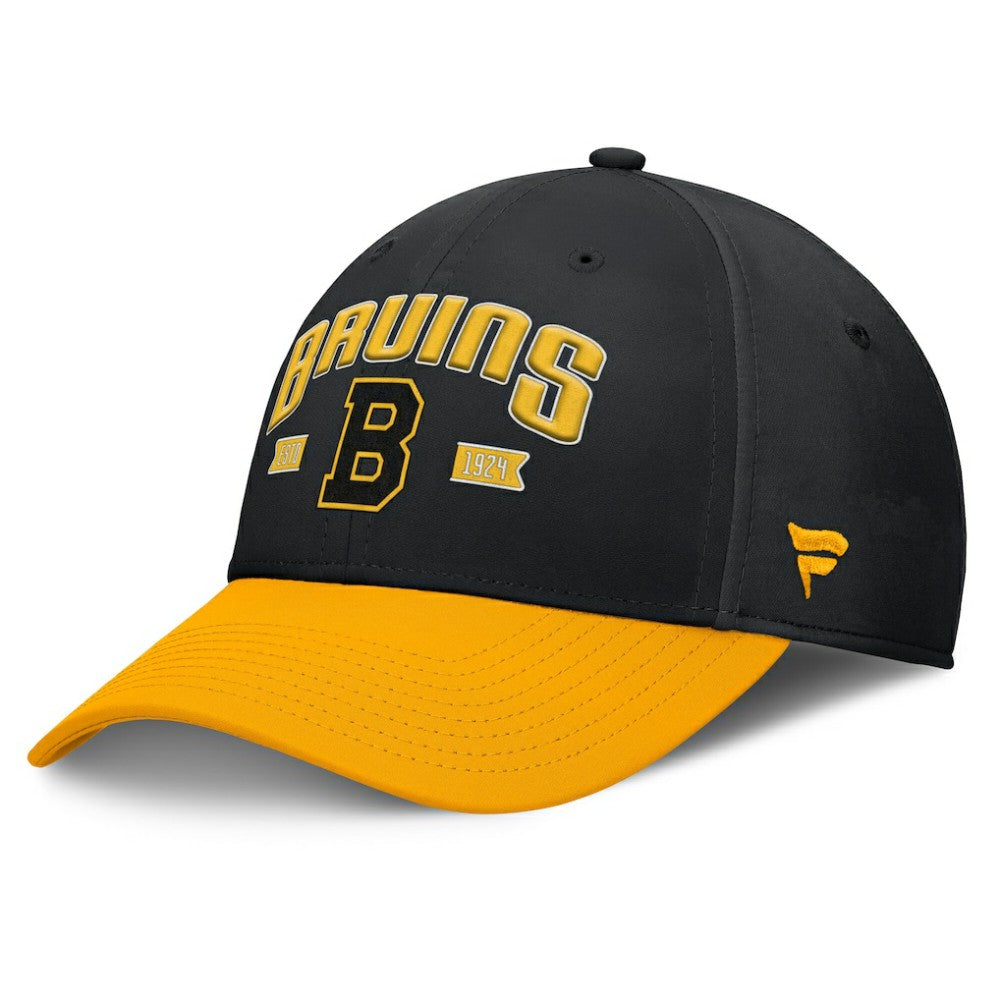 Boston Bruins Fanatics Heritage Captain Flex Hat - Black/Gold | Fanatics Lifestyle