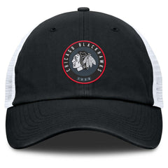 Chicago Blackhawks Fanatics Averie Trucker Adjustable Hat - Black/White | Fanatics sale