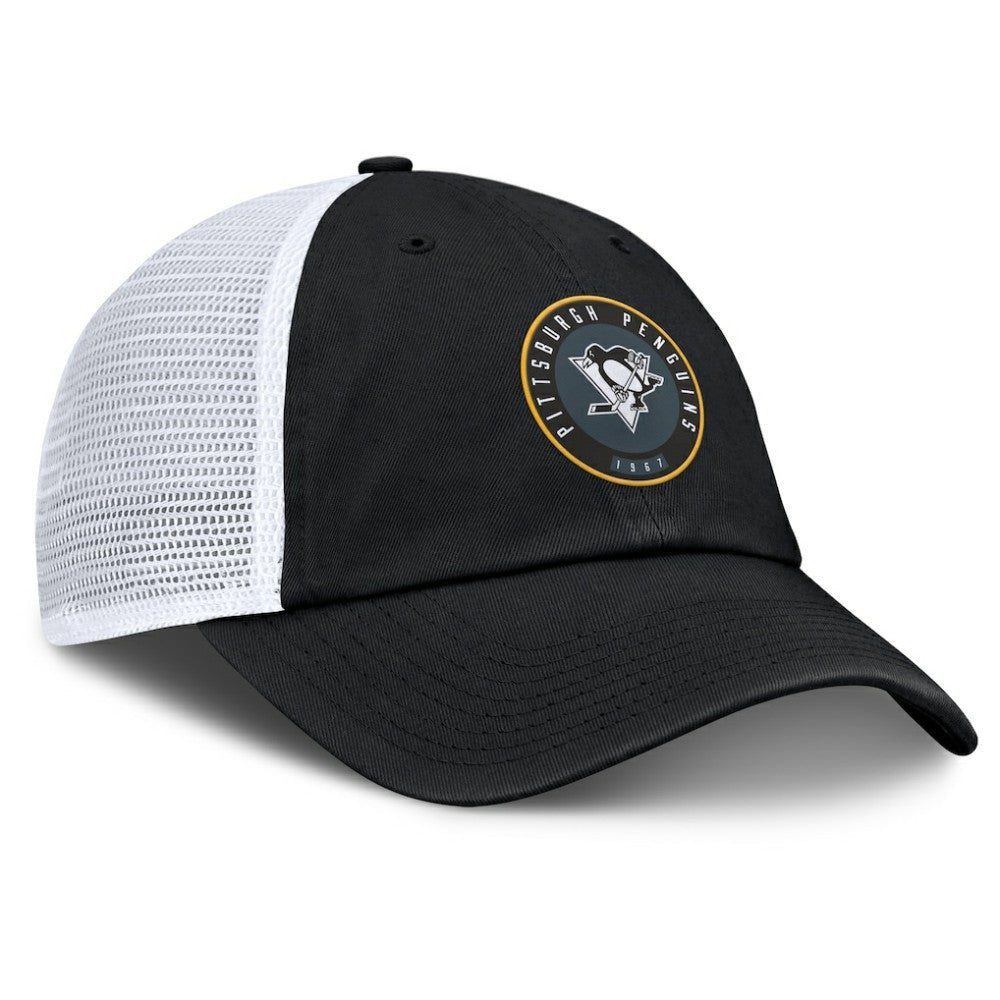 Pittsburgh Penguins Fanatics Averie Trucker Adjustable Hat - Black/White | Fanatics online