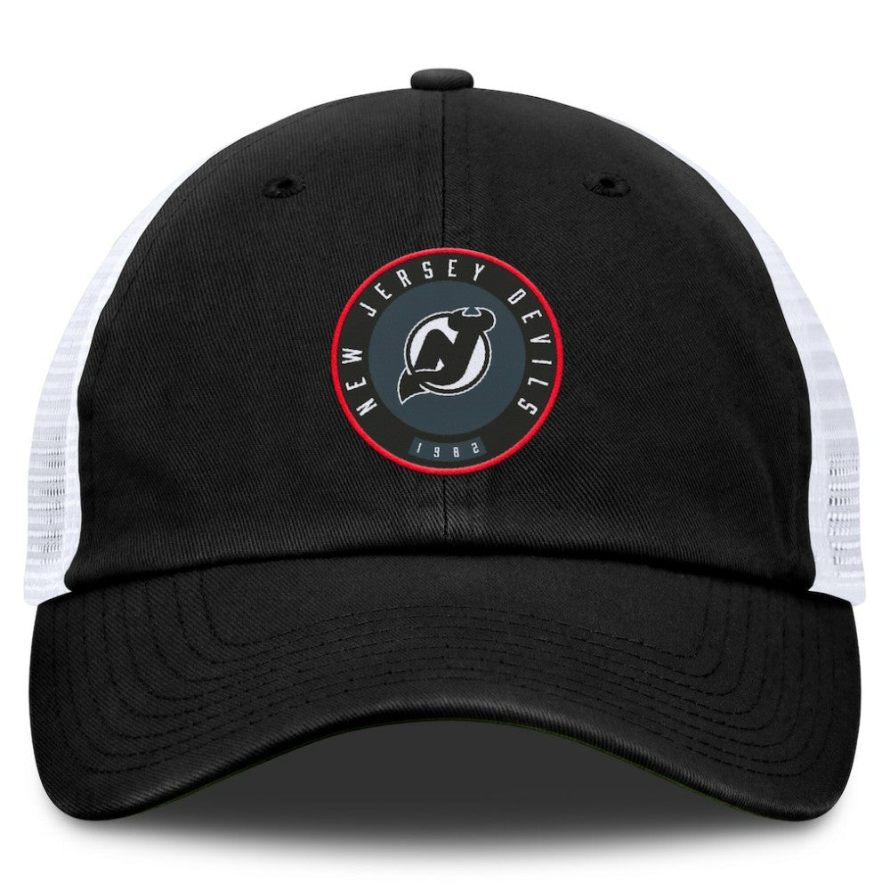 New Jersey Devils Fanatics Averie Trucker Adjustable Hat - Black/White | Fanatics sale