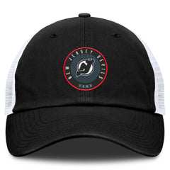 New Jersey Devils Fanatics Averie Trucker Adjustable Hat - Black/White | Fanatics sale
