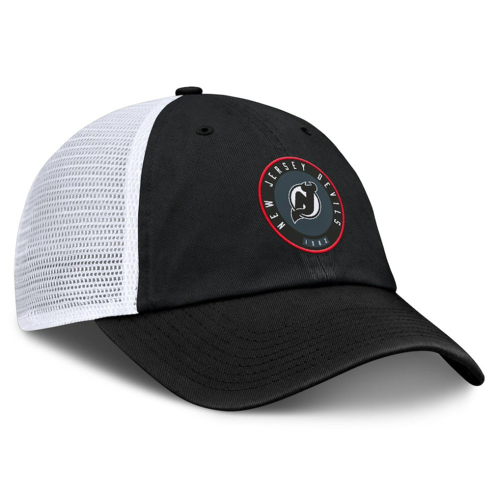 New Jersey Devils Fanatics Averie Trucker Adjustable Hat - Black/White | Fanatics sale