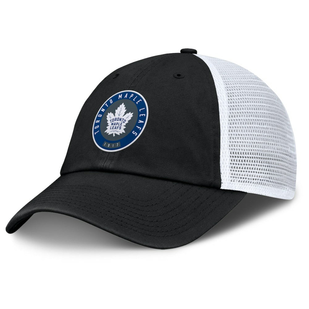 Toronto Maple Leafs Fanatics Averie Trucker Adjustable Hat - Black/Gray | Fanatics Clearance