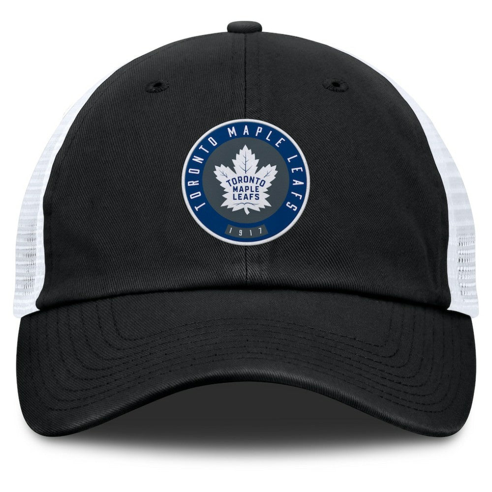 Toronto Maple Leafs Fanatics Averie Trucker Adjustable Hat - Black/Gray | Fanatics Clearance