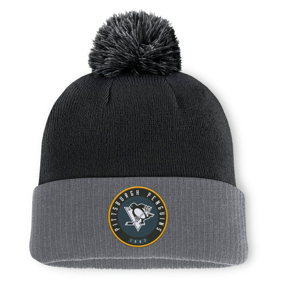 Pittsburgh Penguins Fanatics Aspyn Cuffed Knit Hat with Pom - Black | Fanatics online