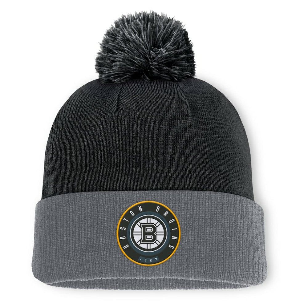 Boston Bruins Fanatics Aspyn Cuffed Knit Hat with Pom - Black | Fanatics online