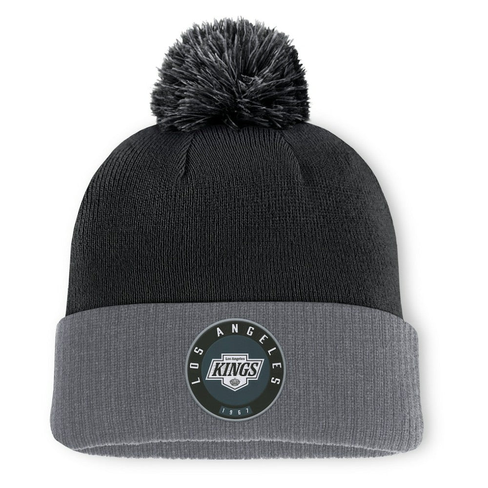 Los Angeles Kings Fanatics Aspyn Cuffed Knit Hat with Pom - Black | Fanatics sale