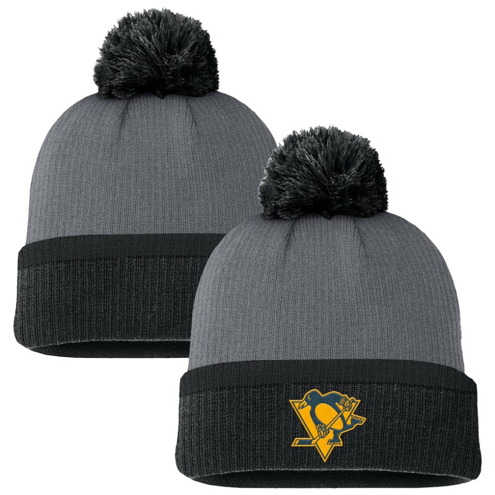 Pittsburgh Penguins Fanatics Women's Cuffed Knit Hat with Pom - Charcoal | Fanatics discount