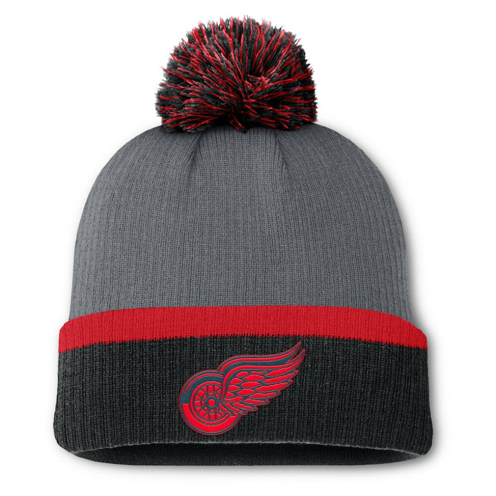 Detroit Red Wings Fanatics Women's Cuffed Knit Hat with Pom - Charcoal | Fanatics online