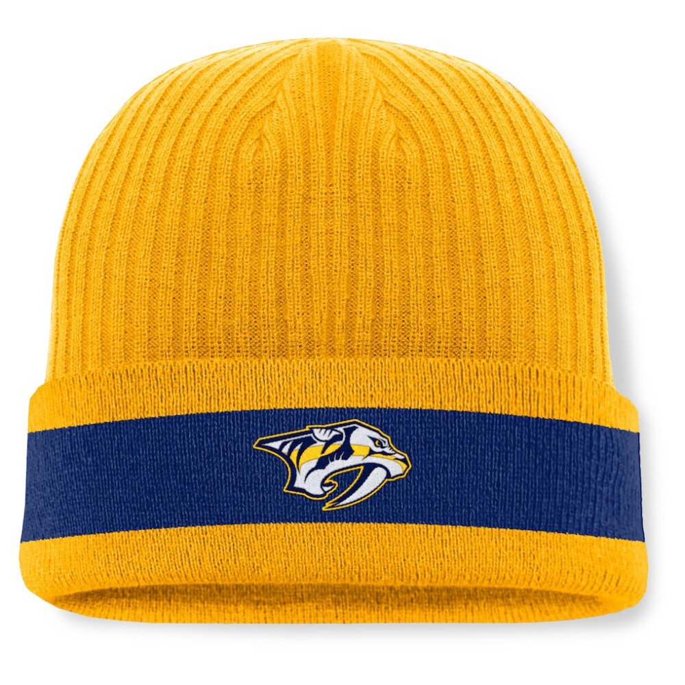 Nashville Predators Fanatics Blueliner Cuffed Knit Hat - Gold | Fanatics discount