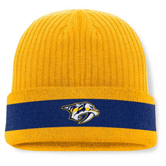 Nashville Predators Fanatics Blueliner Cuffed Knit Hat - Gold | Fanatics discount