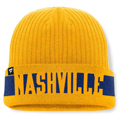 Nashville Predators Fanatics Blueliner Cuffed Knit Hat - Gold | Fanatics discount