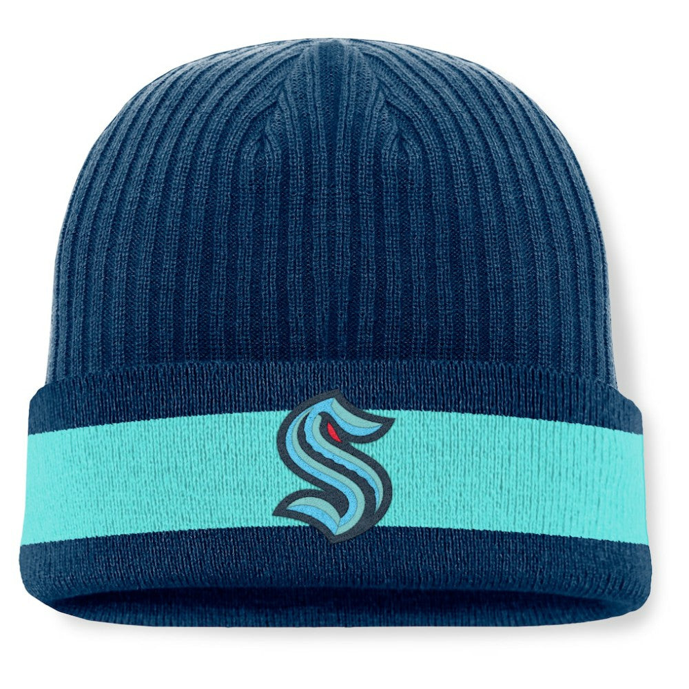 Seattle Kraken Fanatics Blueliner Cuffed Knit Hat - Deep Sea Blue | Fanatics on sale