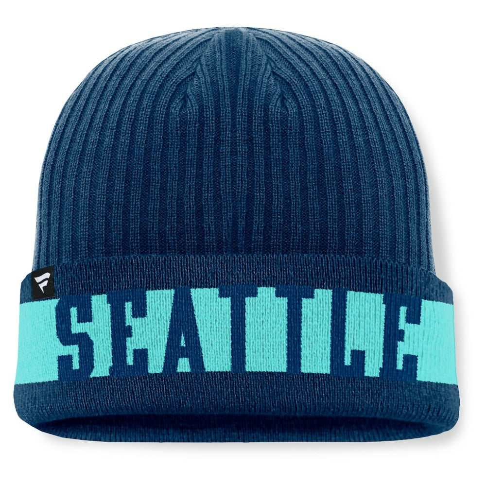 Seattle Kraken Fanatics Blueliner Cuffed Knit Hat - Deep Sea Blue | Fanatics on sale