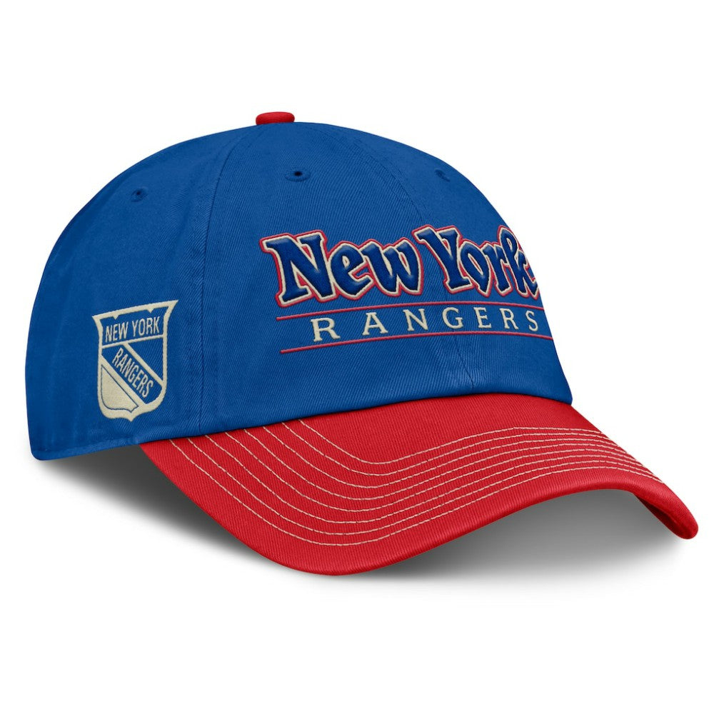 New York Rangers Fanatics Heritage Home Ice Two-Tone Adjustable Hat - Blue/Red | Fanatics Lifestyle