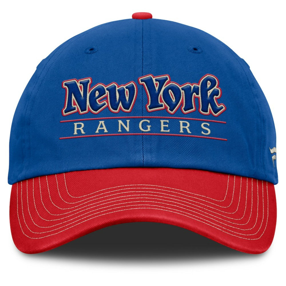 New York Rangers Fanatics Heritage Home Ice Two-Tone Adjustable Hat - Blue/Red | Fanatics Lifestyle