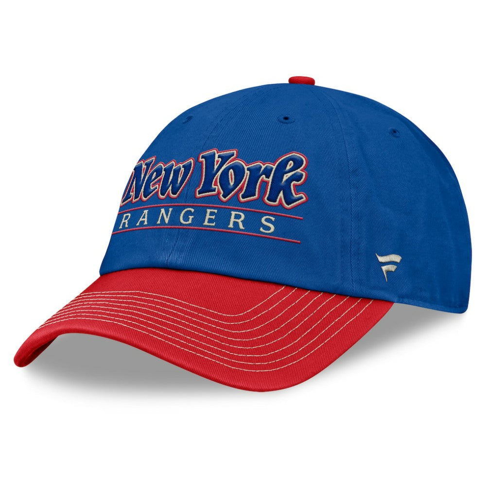 New York Rangers Fanatics Heritage Home Ice Two-Tone Adjustable Hat - Blue/Red | Fanatics Lifestyle