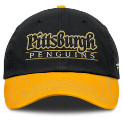 Pittsburgh Penguins Fanatics Heritage Home Ice Two-Tone Adjustable Hat - Black/Gold | Fanatics Lifestyle
