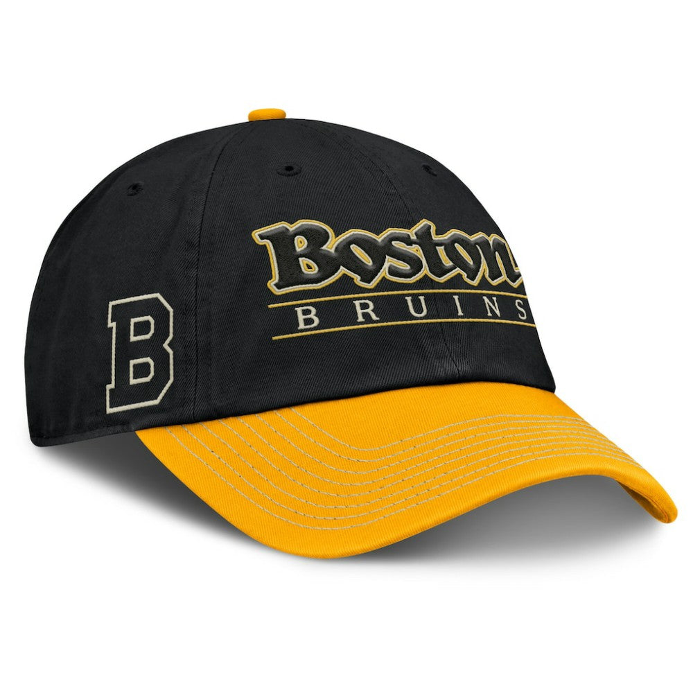 Boston Bruins Fanatics Heritage Home Ice Two-Tone Adjustable Hat - Black/Gold | Fanatics Clearance