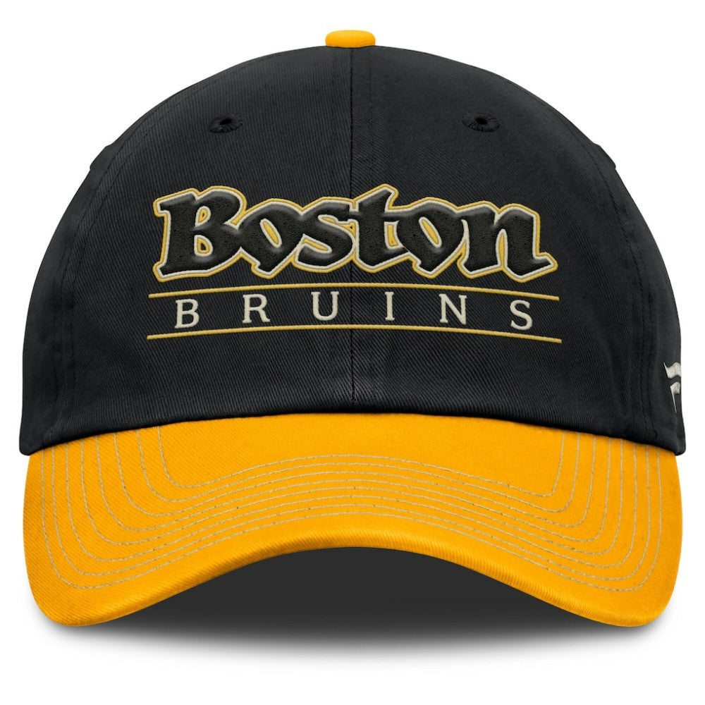 Boston Bruins Fanatics Heritage Home Ice Two-Tone Adjustable Hat - Black/Gold | Fanatics Clearance